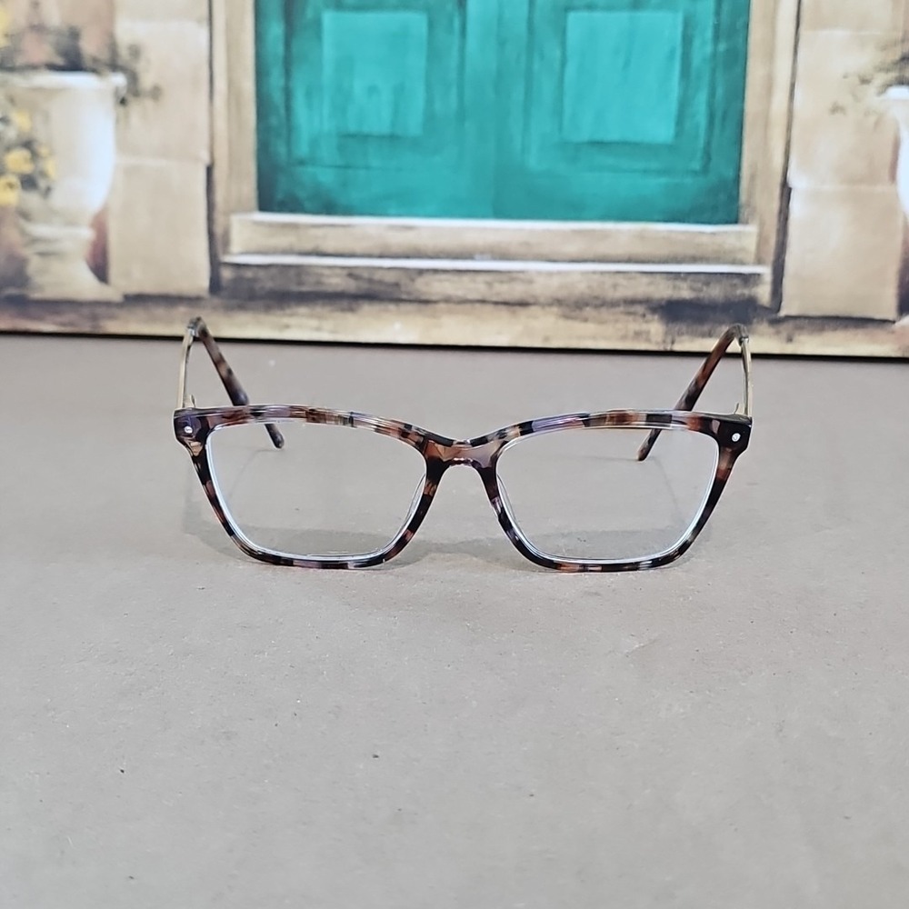 Bebe Brown Cat Eye Glasses Crystal Temple Topaz Animal BB5231 200 56 16 145